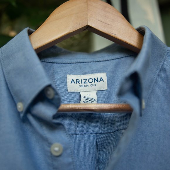 Solid Blue Arizona Jean Co Button Down - Picture 2 of 4